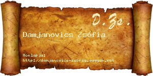 Damjanovics Zsófia névjegykártya