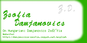 zsofia damjanovics business card